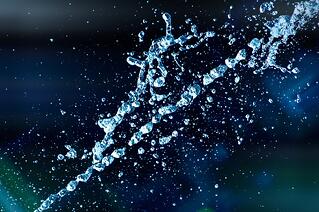 water dropping spraying diagonally